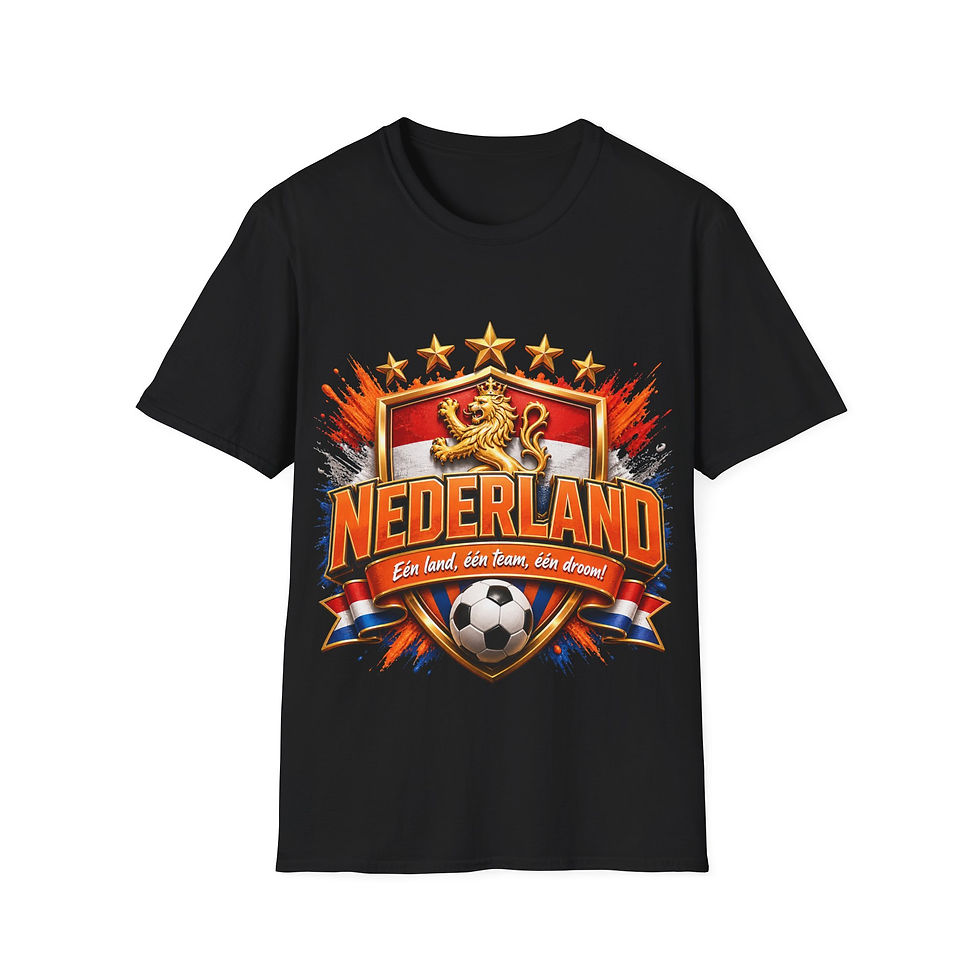 Thumbnail: Nederland Soccer T-Shirt — Dutch Lion Crest Football Fan Tee