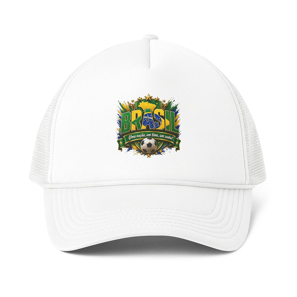 Thumbnail: Trucker Cap — Brasil Soccer Crest Mesh-Back Hat