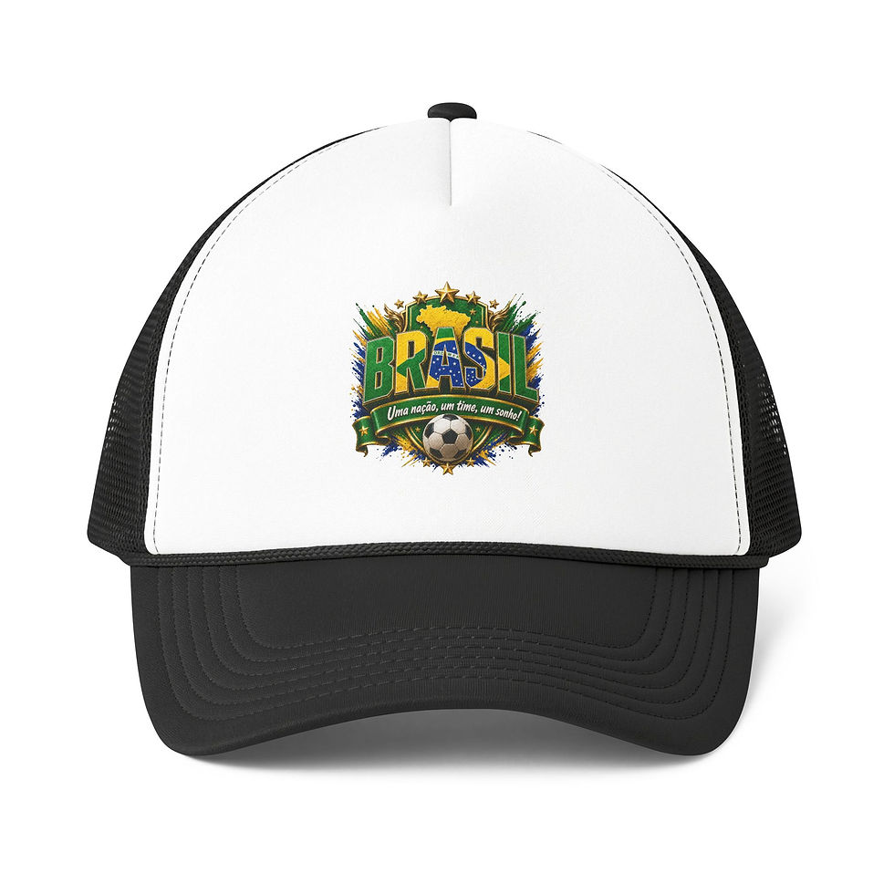 Thumbnail: Trucker Cap — Brasil Soccer Crest Mesh-Back Hat