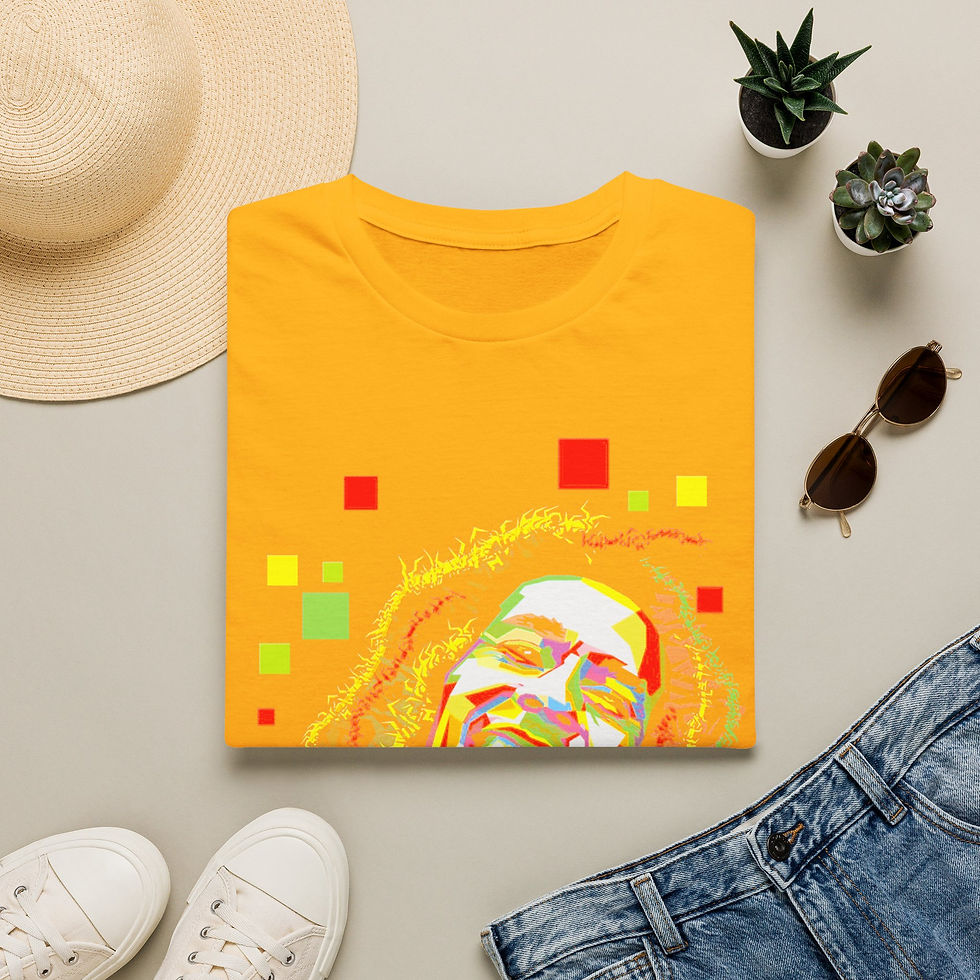 Thumbnail: Reggae Vibes T-Shirt — Colorful Rasta Portrait Tee with "No Woman No Cry" Text