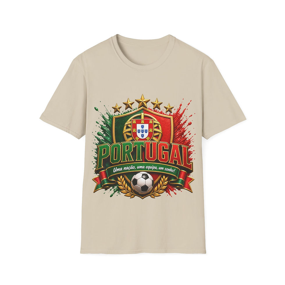 Thumbnail: Portugal Soccer T-Shirt — Portugal Crest & Football Fan Tee