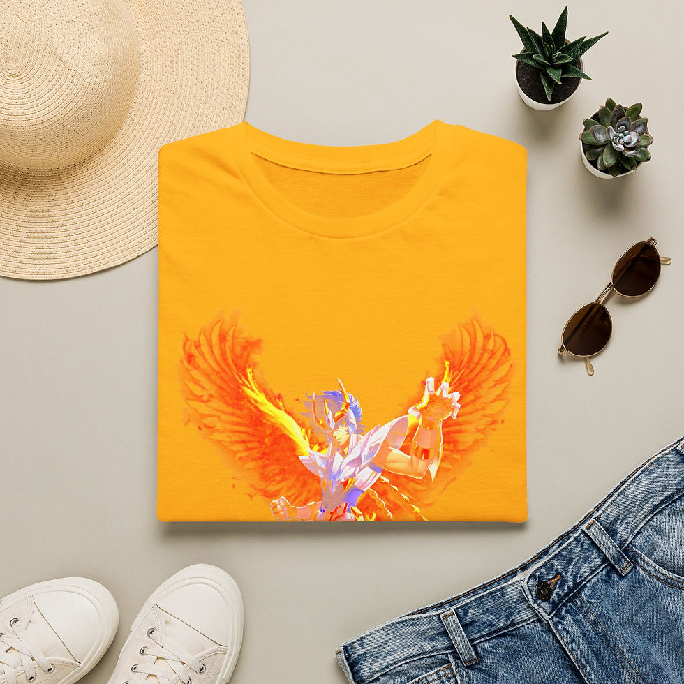 Thumbnail: Phoenix Warrior T-Shirt — Fiery Angelic Anime Graphic Tee