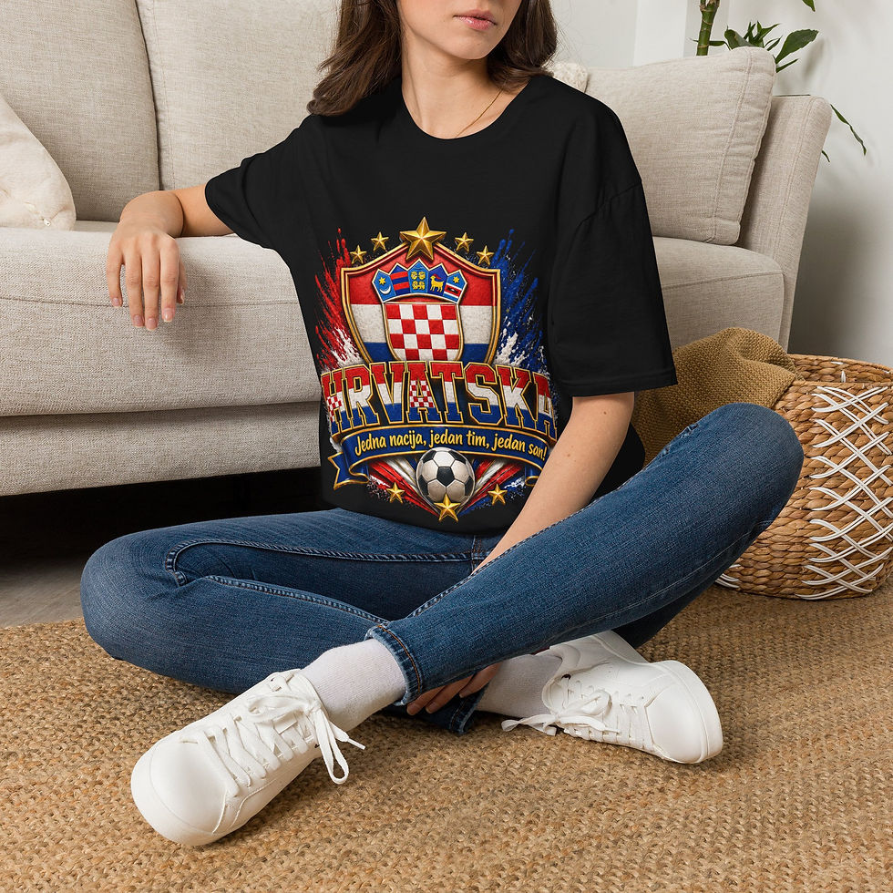 Thumbnail: Croatia Hrvatska Crest T-Shirt — Croatian Soccer Fan Tee