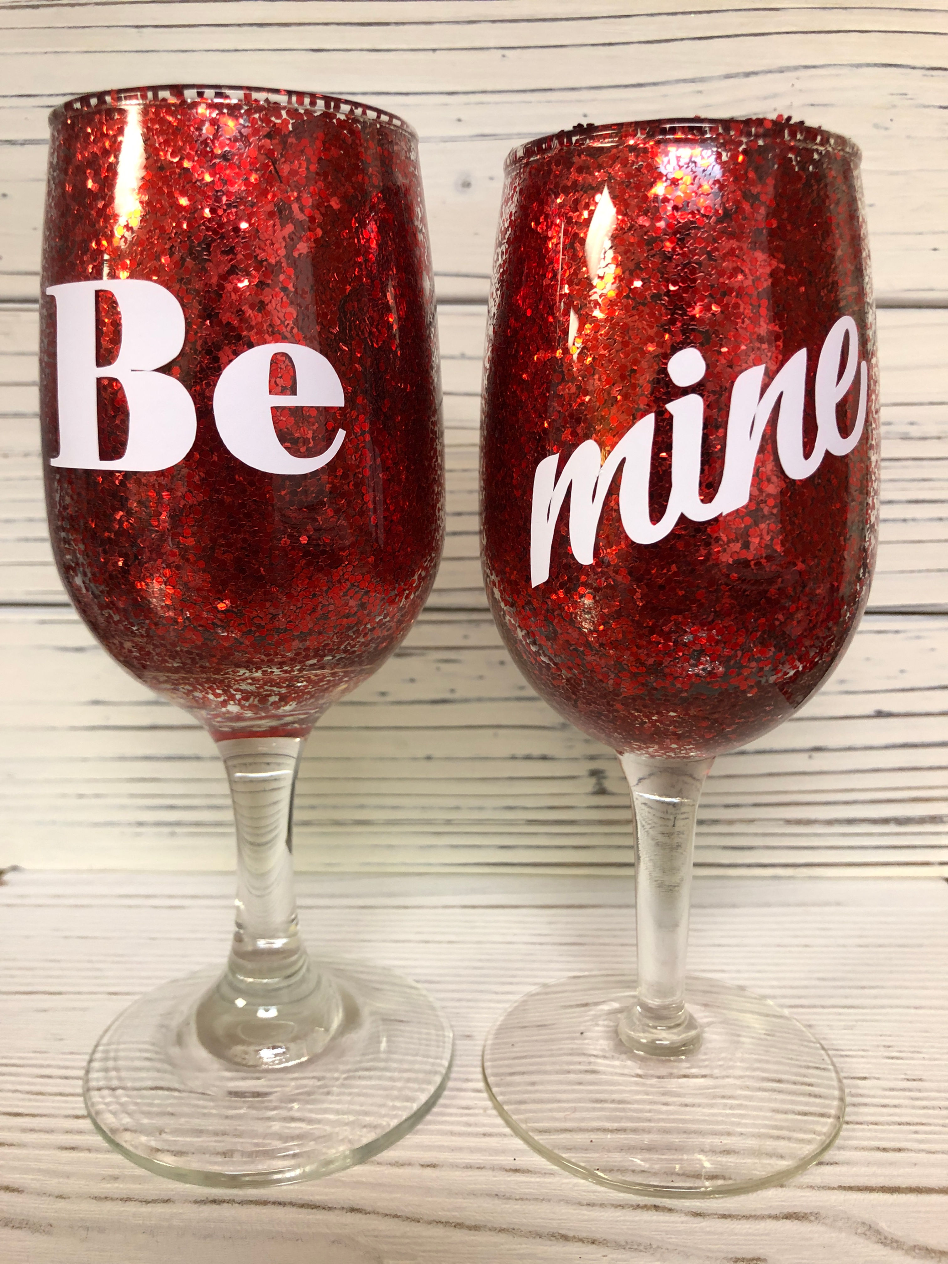 Be Mine 2 pc mini wine glass votives