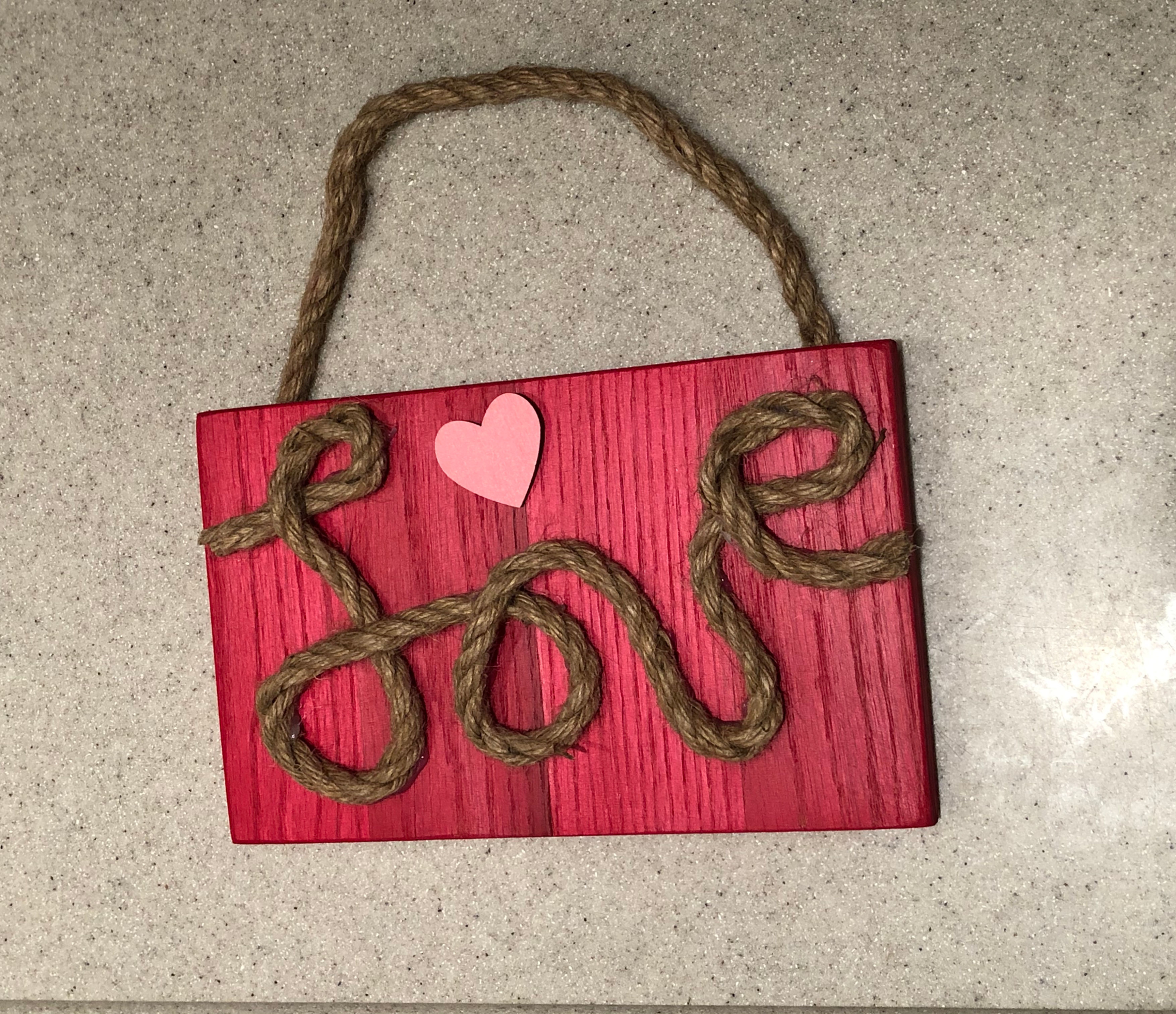 LOVE cord oak board