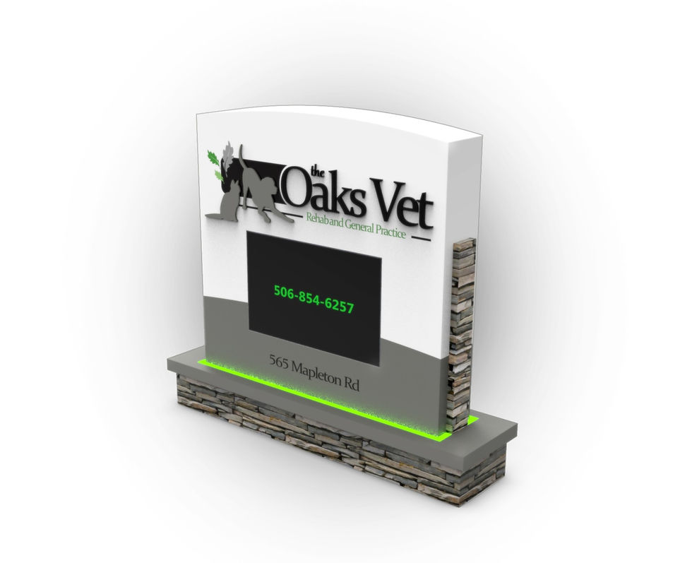 Oaks Vet monument sign concept