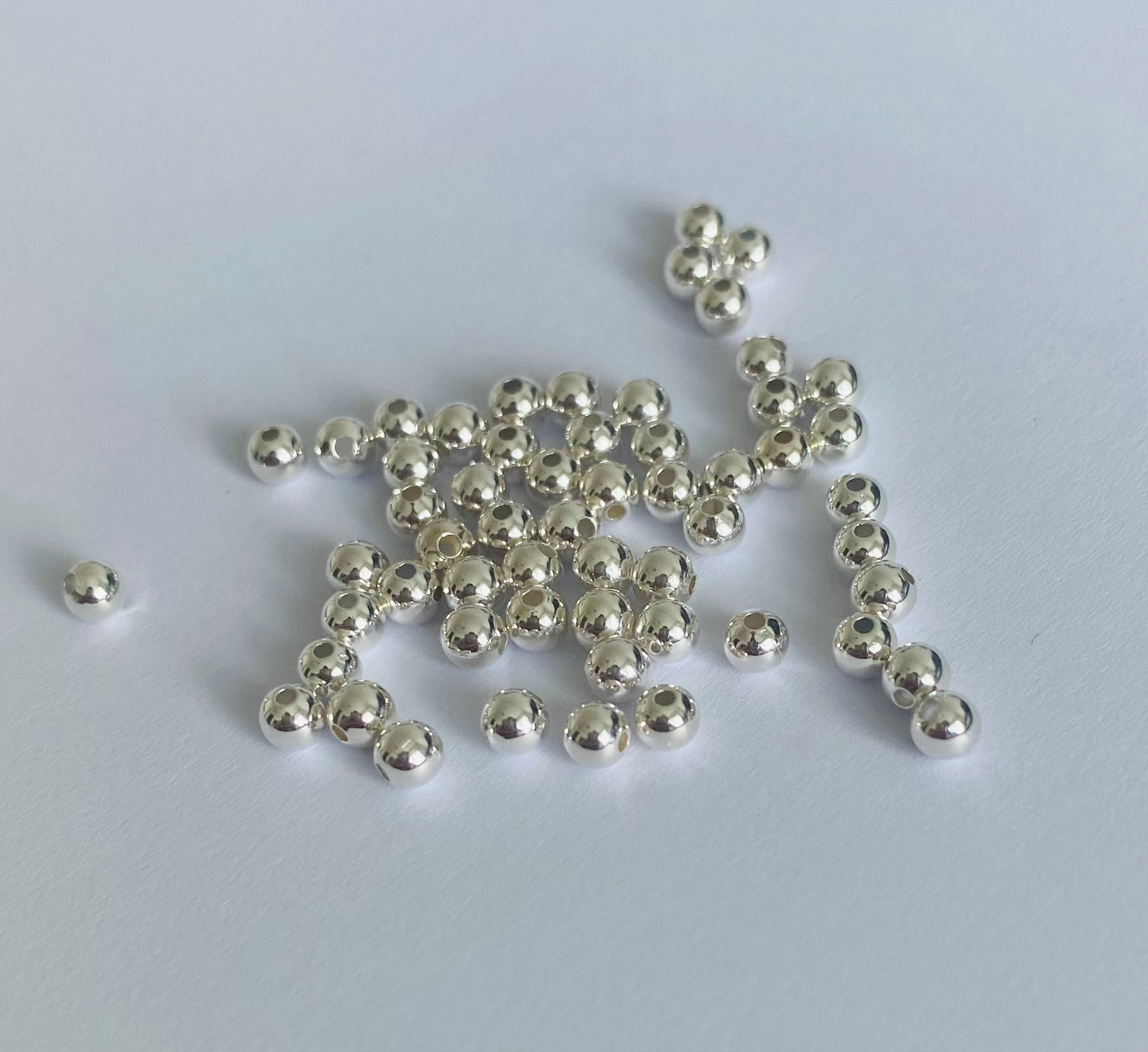 silver plated spacer beads 3.2mm x 50