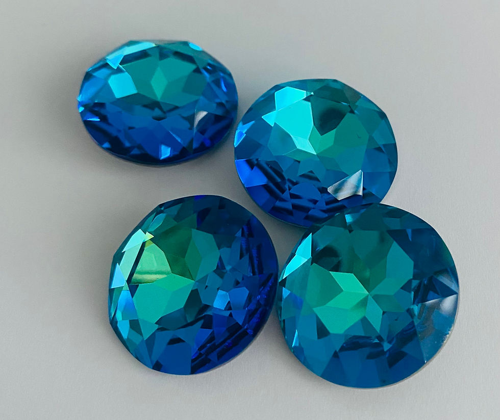 Crystal rivoli 27mm jewellery making supplies, cabochon bermuda blue