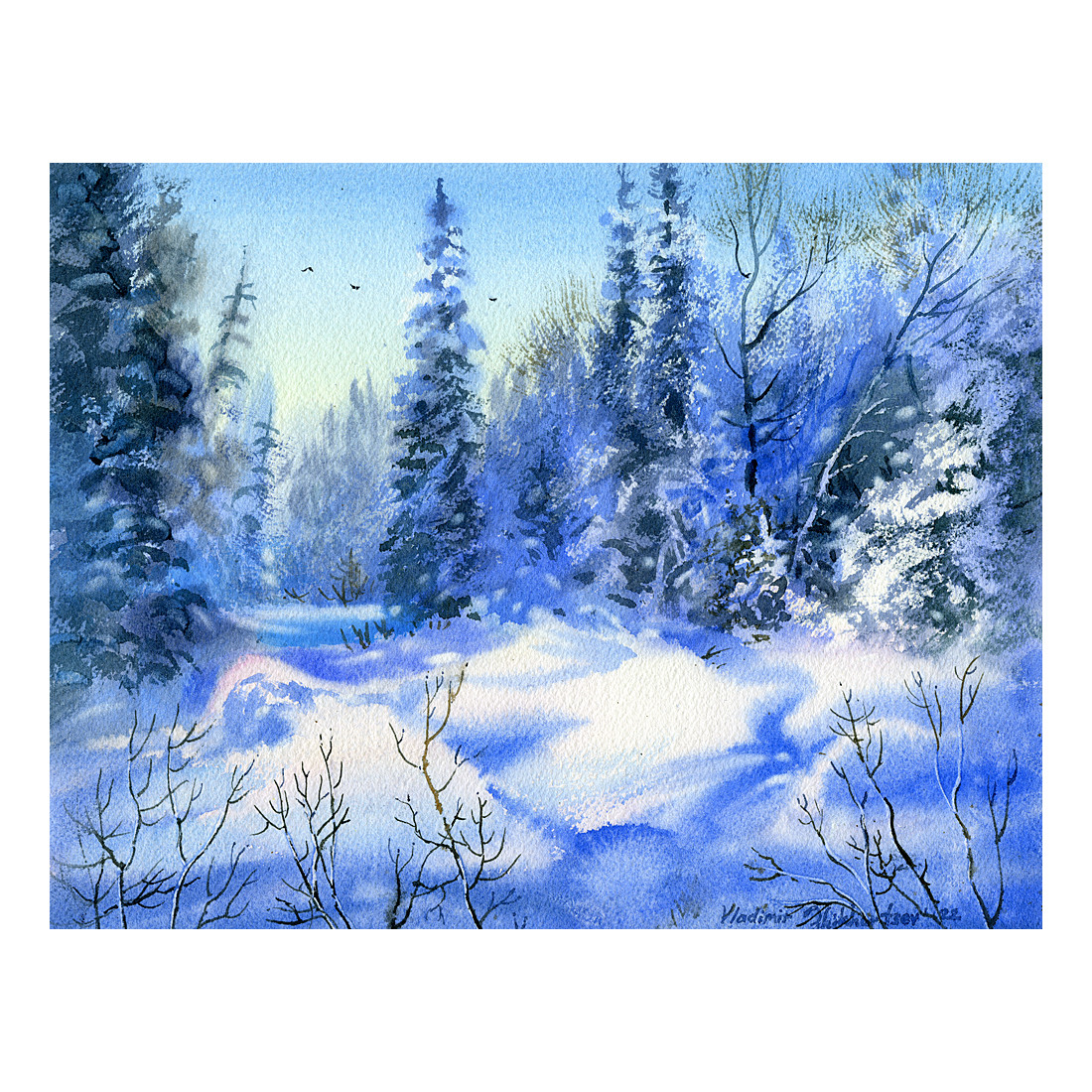 SNOWBOUND. ALASKA original watercolor(unframed)