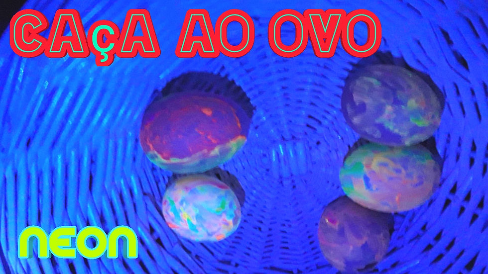 Caça aos Ovos da Páscoa - versão noturna com tintas neon.