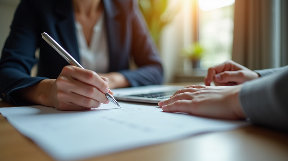 Eye-level view of a person writing notes during a career coaching session