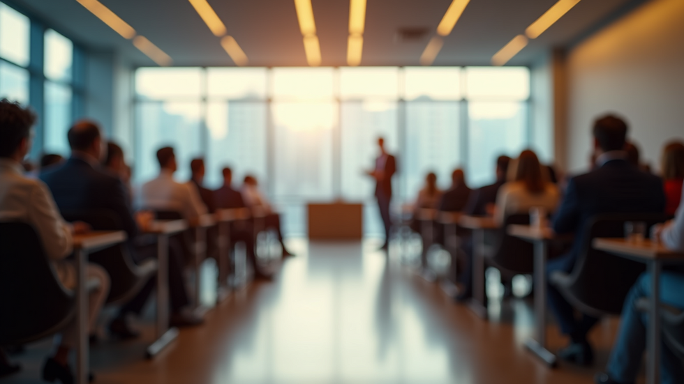Close-up view of a leadership seminar room
