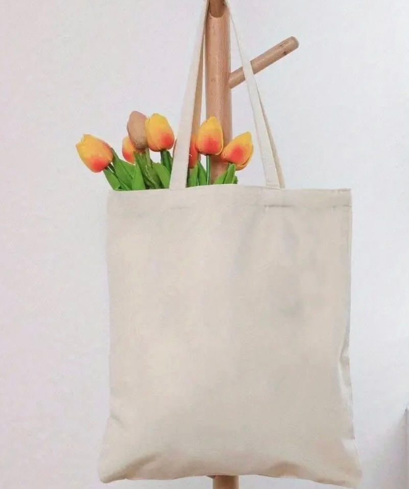 15x15 faith tote bag on white background with reinforced strap