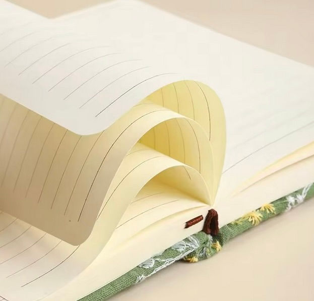 embroidered Christian journal with lined pages