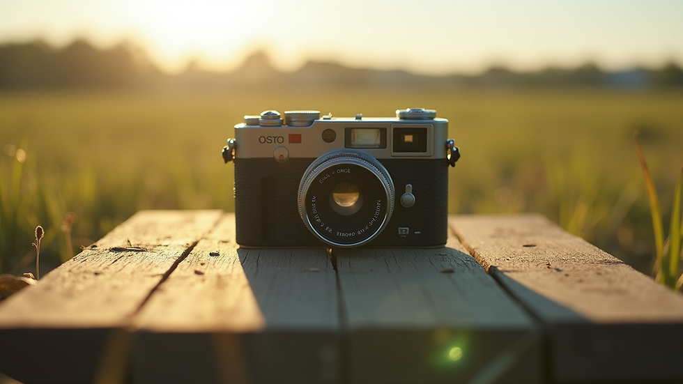 Plan rapproché d’un appareil photo posé sur un trépied dans un champ