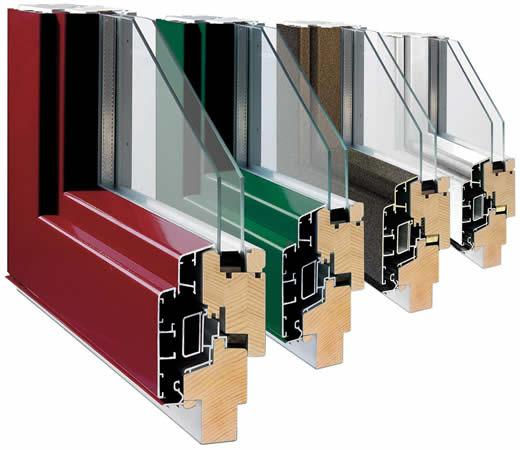 Ventana de aluminio madera