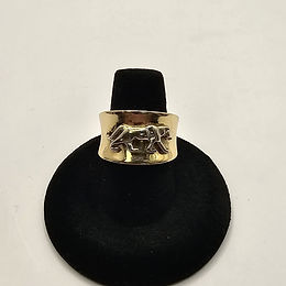 14KT YG Cougar Cigar Band Ring