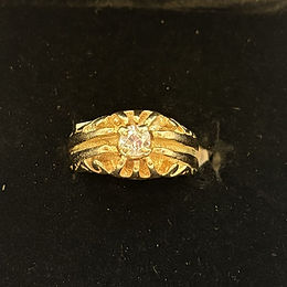 14KT YG EURO CUT DIAMOND CENTER, SIZE 4