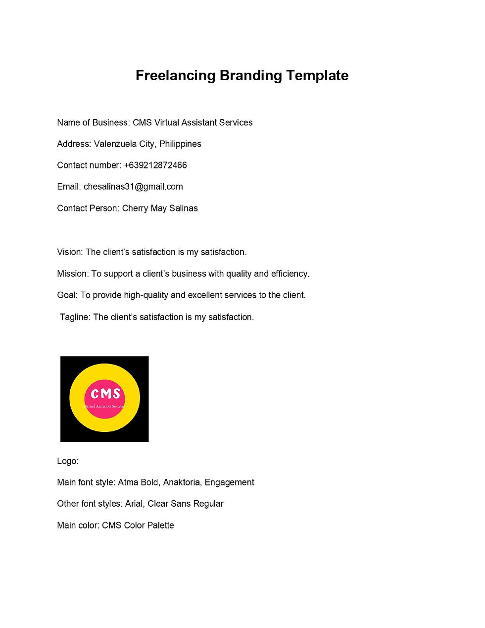 Freelancing Branding Template