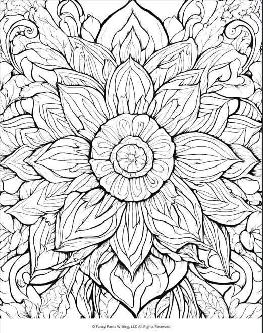 Thumbnail: 10 Coloring Pages for Teens and Adults - floral motif