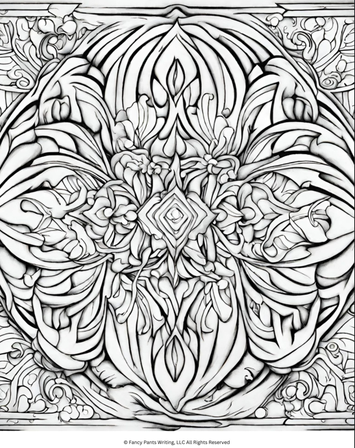 Thumbnail: 10 Coloring Pages for Teens and Adults - floral motif