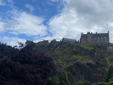 Edinburgh Castle sits atop a large hillside