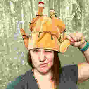Lori Hager sporting her favorite seasonal Turkey Hat!