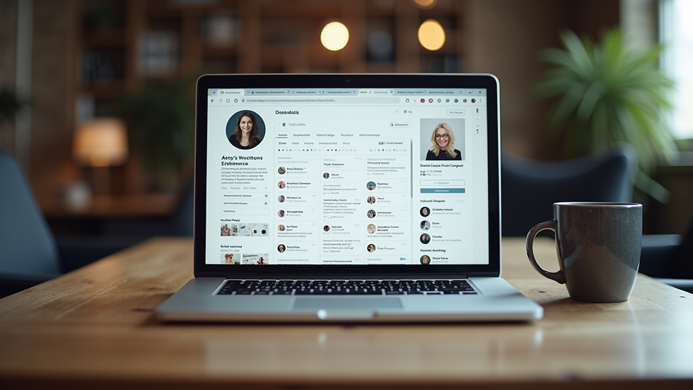 High angle view of a laptop screen showing a social media content schedule