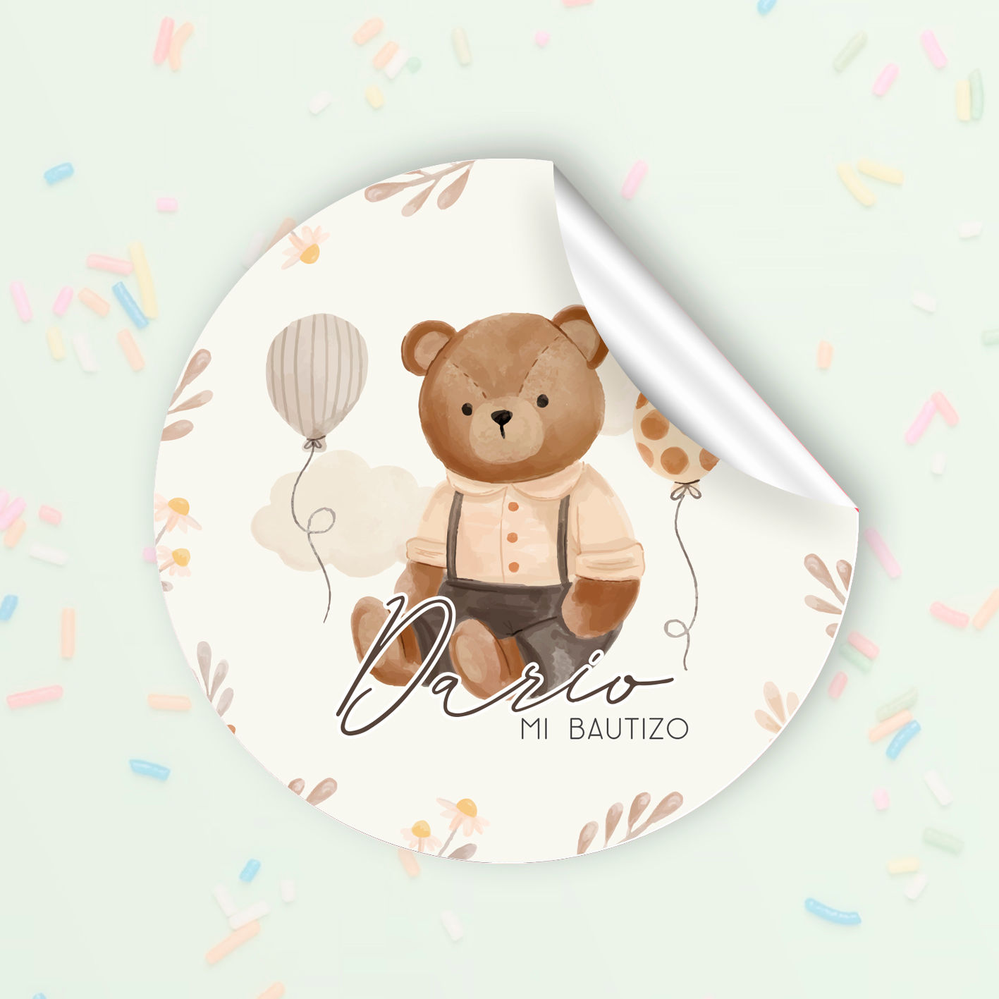 Adhesivos Bautizo Bear