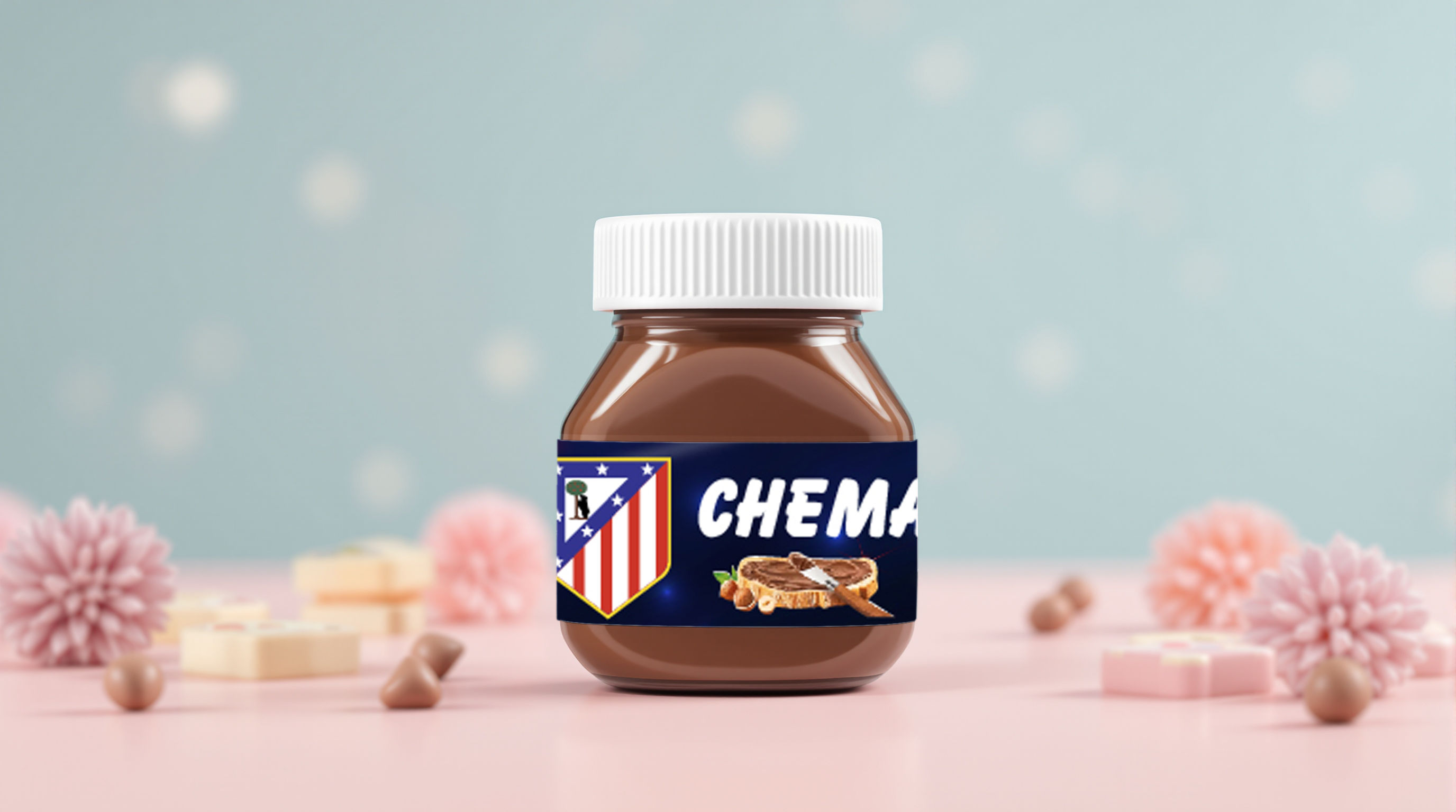 Adhesivos Mini Nutella Atlético de Madrid