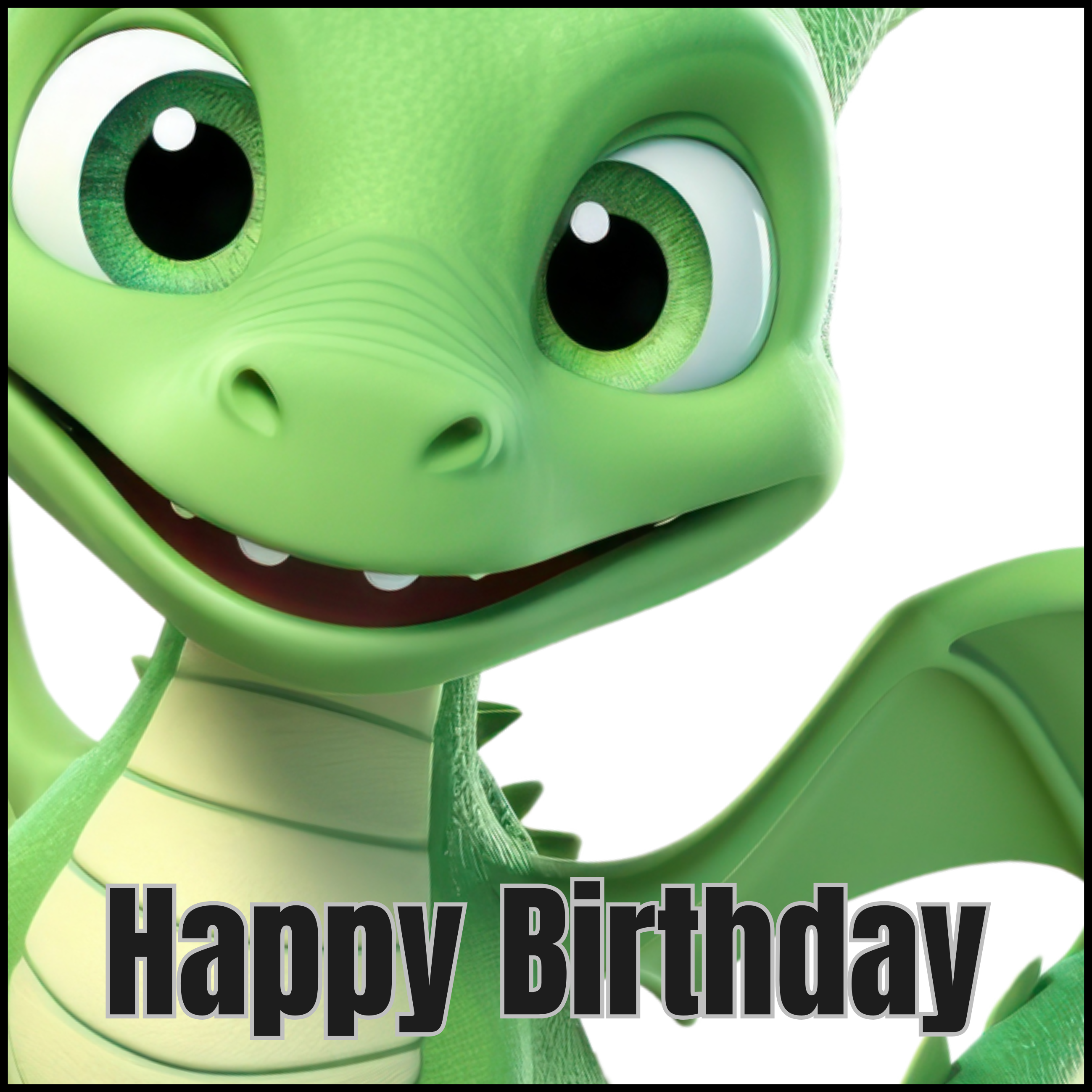 GREEN DRAGON BIRTHDAY CARD