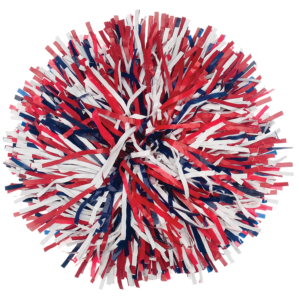 Youth 3 Color Plastic Narrow Show Poms