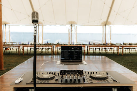 Wedding reception audiovisual set up and stage