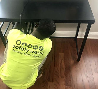 Black work from home desk installation A