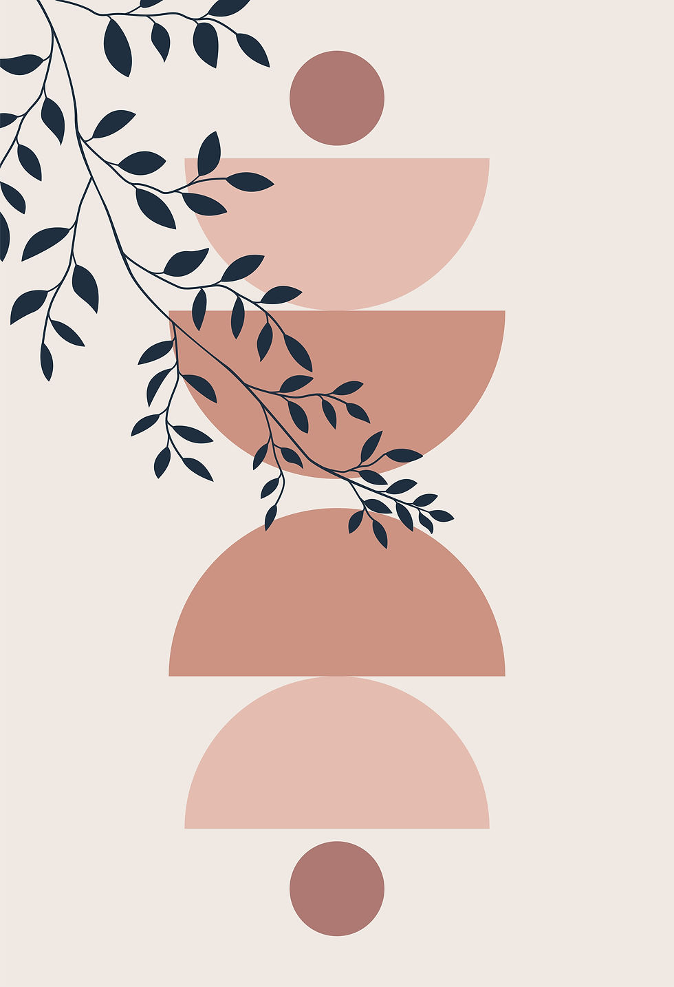 Abstract boho style minimal wall art design