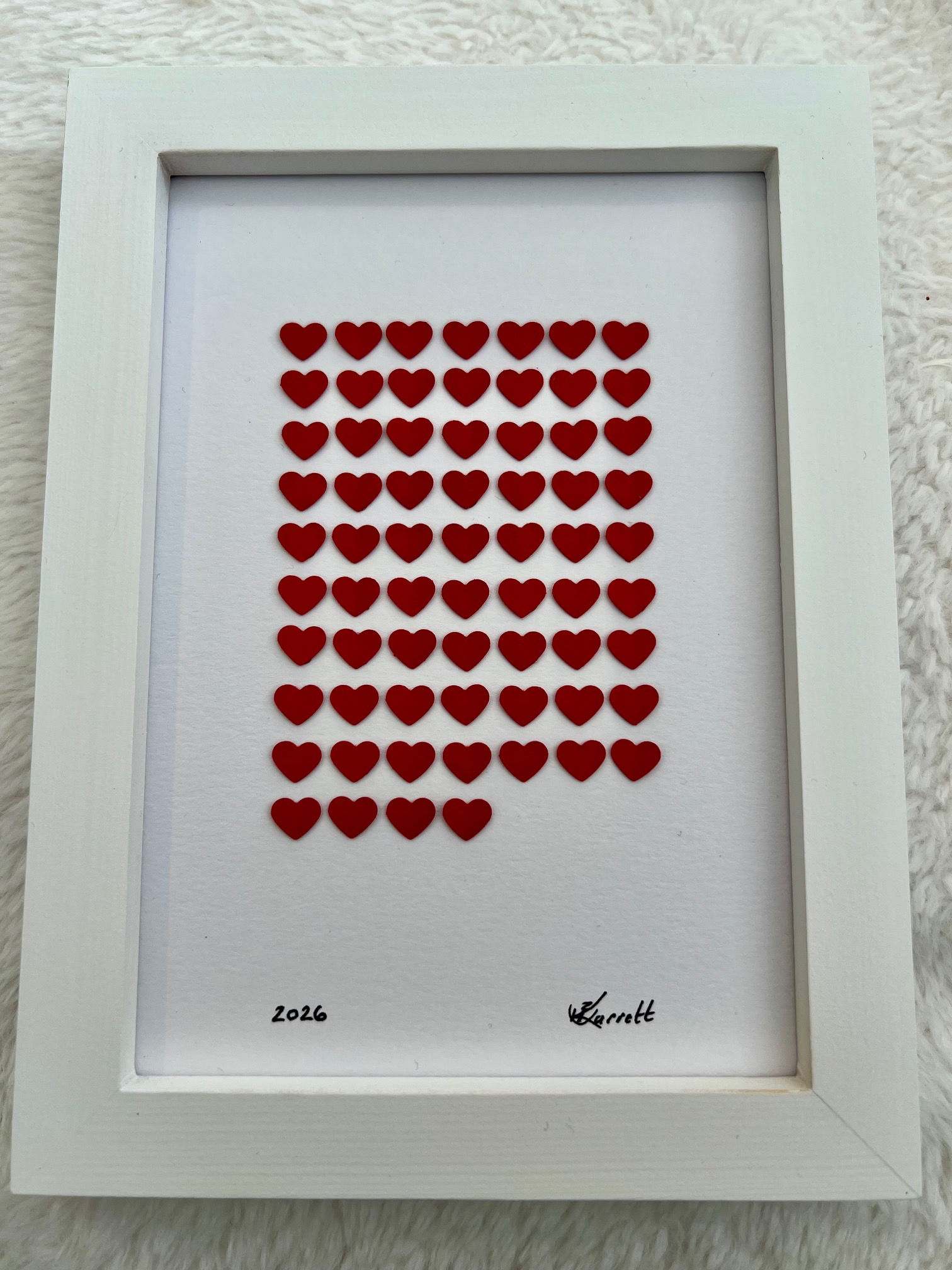 Minimalist Mini Heart Abstract Collage Artwork