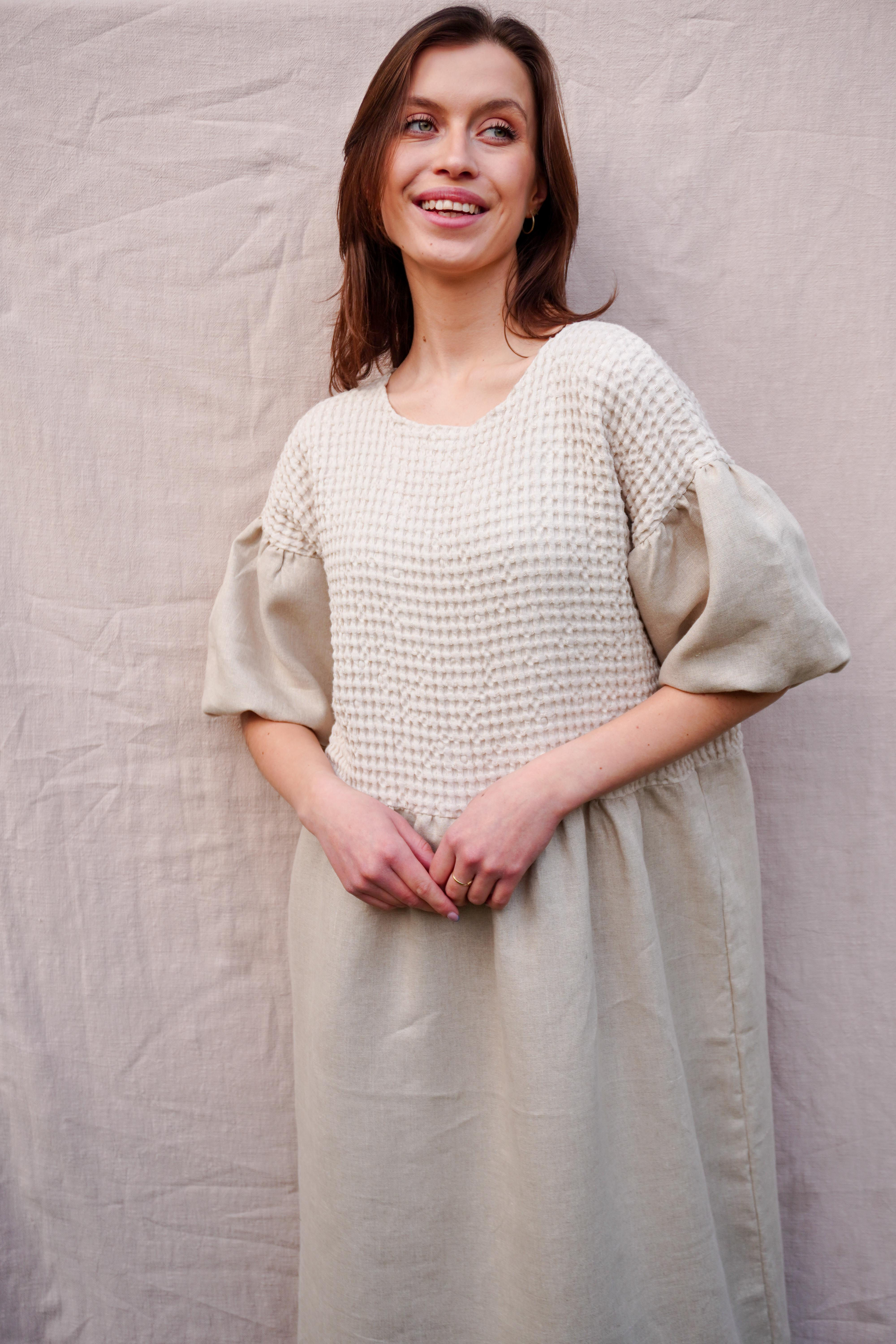 Ľanové šaty vafle