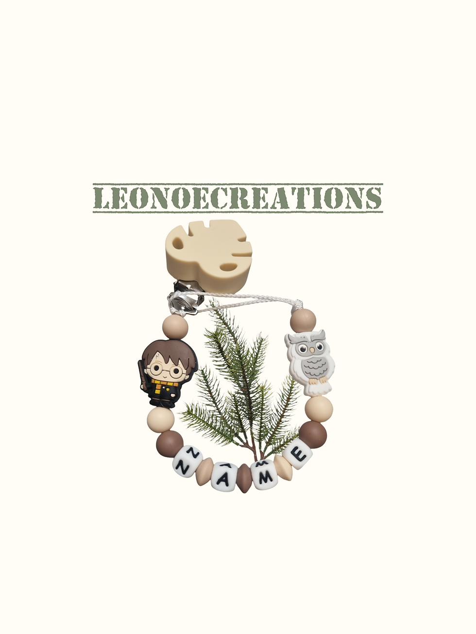 Attache tétine personnalisée silicone Harry potter, alliant sécurité, praticité et charme naturel pour accompagner bébé