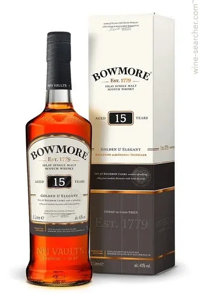 1 liter bottle of 15 years old Bowmore Whisky
