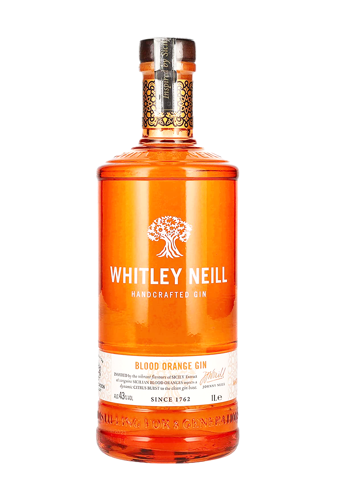 70cl bottle of Whitley Neill Blood Orange Gin