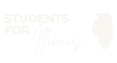 White Students for Illinois cursive logo with state outline