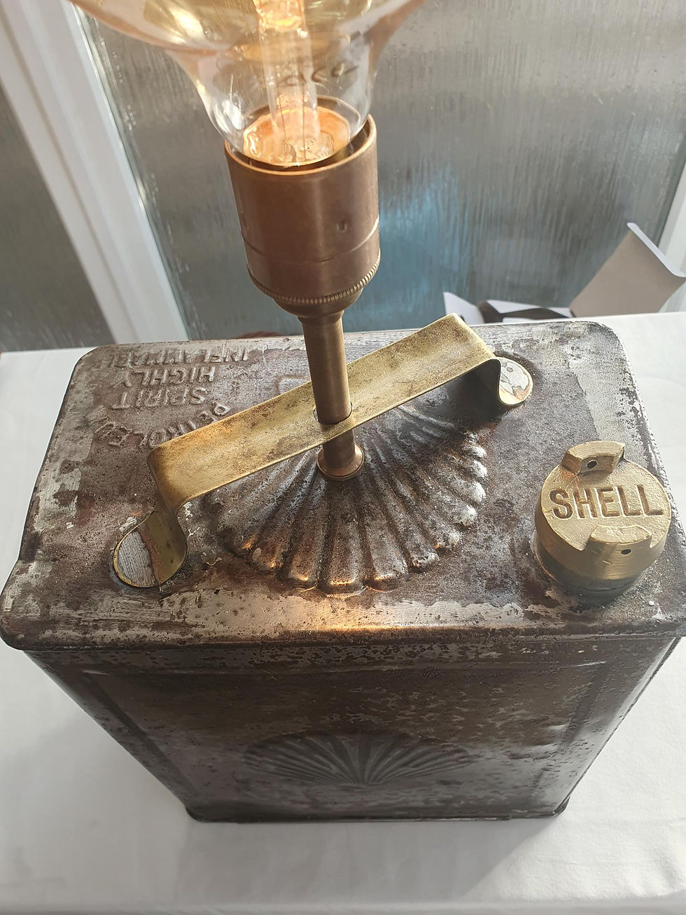 Thumbnail: Vintage Shell Fuel Can Lamp