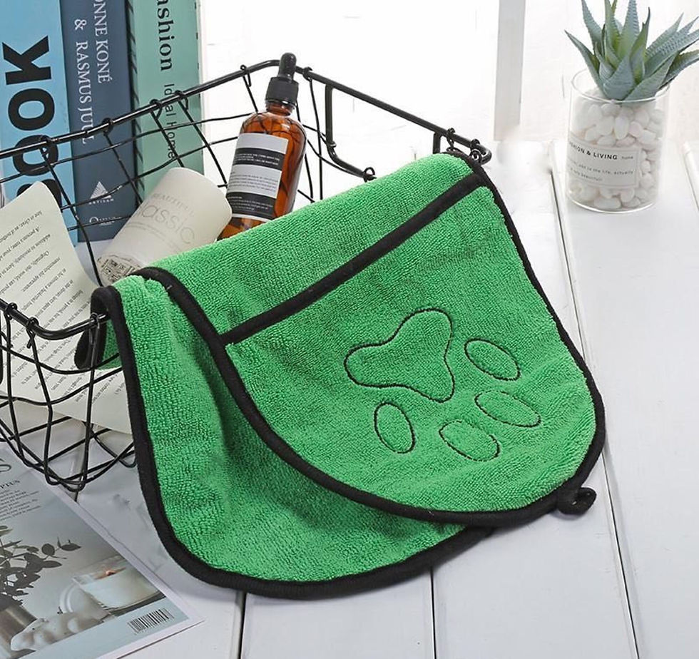Thumbnail: BeNat Pets. Dog Bath Towel Double Drop Pocket Design