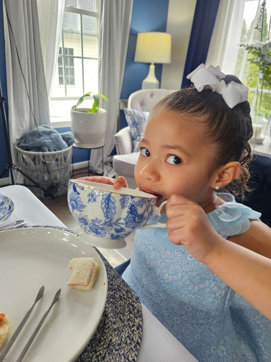 Child drinking hot chocolate