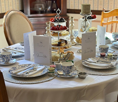 Afternoon tea party with menu