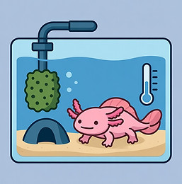 Axolotl in fully cycled tank icon