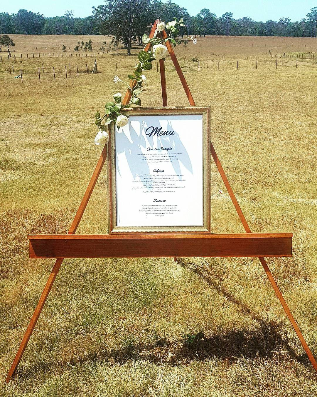 timber-easel-hire-wedding-event