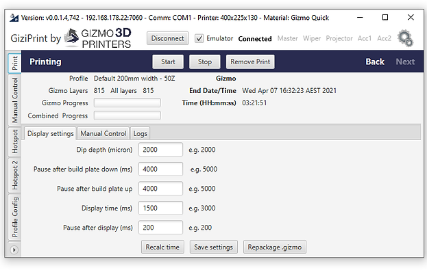GiziPrint print screen
