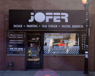 Jofer Graphics Front Store in Chicago. Hi Quality Screen Printing