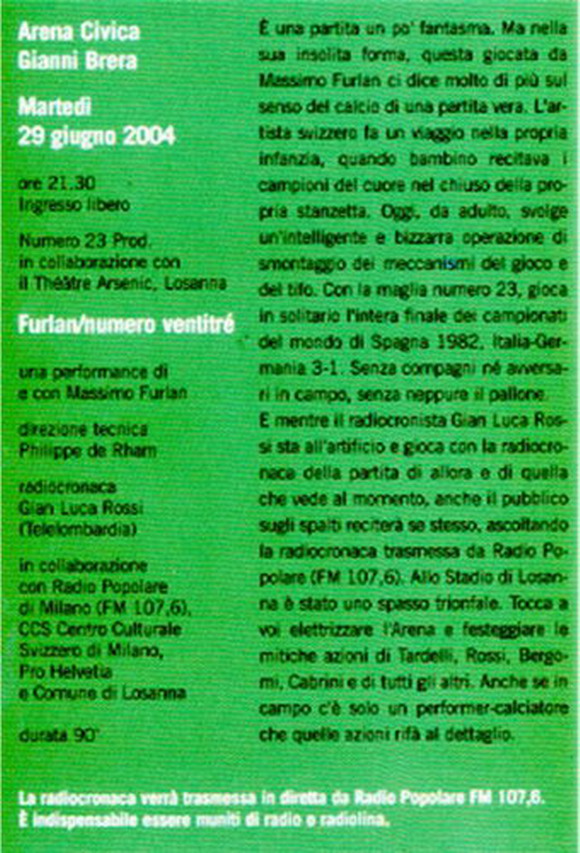 Furlan, numero ventitrè - Retro